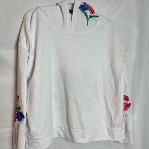 Almost Famous, Long sleeve Embellished white Hoodie Size XL